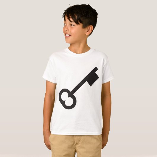 Minimalistisch  sleutelsilhouet t-shirt (Voorkant volledig)
