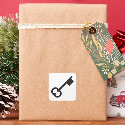 Minimalistisch sleutelsilhouet vierkante sticker