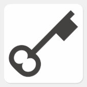 Minimalistisch sleutelsilhouet vierkante sticker (Voorkant)