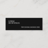 Minimalistisch slim zwart mini visitekaartje (Voorkant)