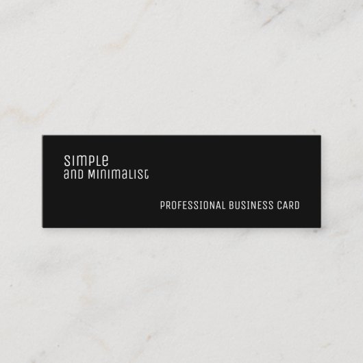 Minimalistisch slim zwart mini visitekaartje (Voorkant)