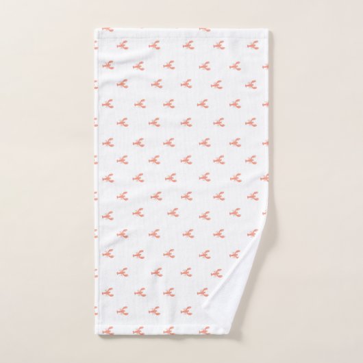 Minimalistisch Small Red Lobster Patroon Bad Handdoek (Handdoek)