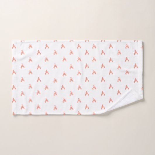 Minimalistisch Small Red Lobster Patroon Bad Handdoek (Handdoek)