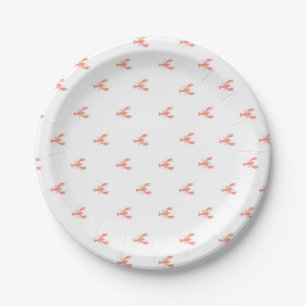 Minimalistisch Small Red Lobster Patroon Papieren Bordje