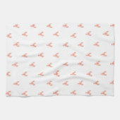 Minimalistisch Small Red Lobster Patroon Theedoek (Horizontaal)