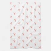 Minimalistisch Small Red Lobster Patroon Theedoek (Verticaal)