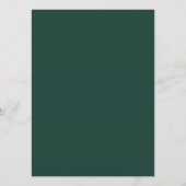 Minimalistisch smaragdgroen de nacht voor de bruil menu (Achterkant)