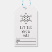 Minimalistisch Sneeuwvlok Zwart-wit Gift Label Cadeaulabel (Voorkant)