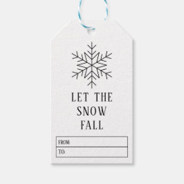 Minimalistisch Sneeuwvlok Zwart-wit Gift Label Cadeaulabel
