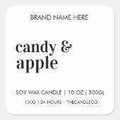 Minimalistisch Snoep Apple Candle Label Modern (Voorkant)