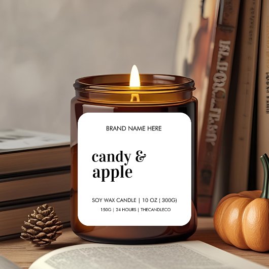 Minimalistisch Snoep Apple Candle Label Modern