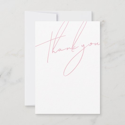Minimalistisch Snoep Roze Script Typografie Bruilo Bedankkaart (Achterkant)
