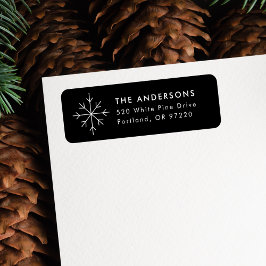 Minimalistisch Snowflake Black Holiday Return-adre Etiket