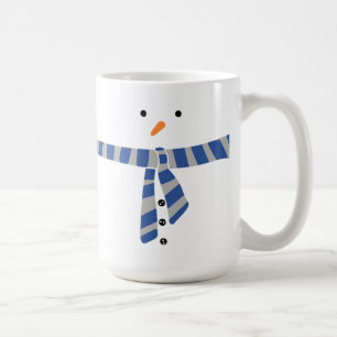 Minimalistisch Snowman Blue Grey Scarf Winter Koffiemok