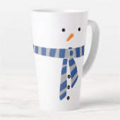 Minimalistisch Snowman Blue Grey Scarf Winter Latte Mok (Rechterhoek)