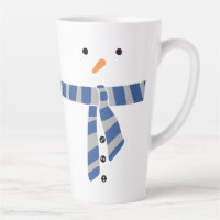 Minimalistisch Snowman Blue Grey Scarf Winter