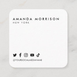 Minimalistisch sociaal-mediaplein vierkante visitekaartje