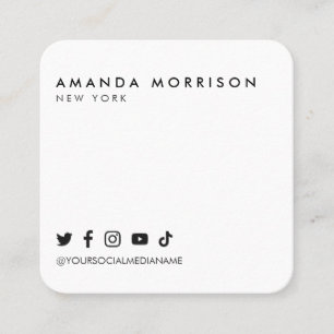 Minimalistisch sociaal-mediaplein vierkante visitekaartje