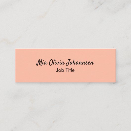 Minimalistisch Soft Peach Mini Visitekaartje (Voorkant)