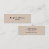 Minimalistisch Soft Taupe Mini Visitekaartje (Voorkant / Achterkant)