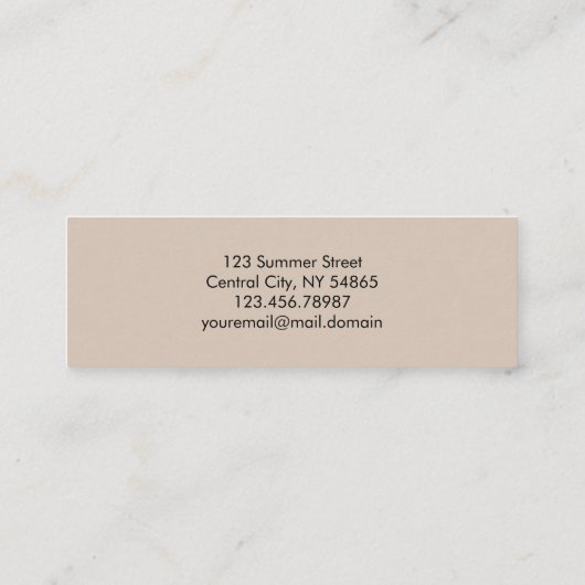 Minimalistisch Soft Taupe Mini Visitekaartje (Achterkant)