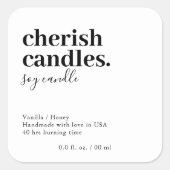 Minimalistisch soja kaars potje label (Voorkant)