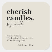 Minimalistisch soja kaars potje label (Voorkant)