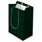 Minimalistisch Solid Plain Pine Green Medium Cadeauzakje (Voorkant Gekanteld)