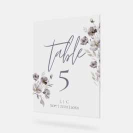 Minimalistisch somber grijs waterverf tafelnummer acryl bord