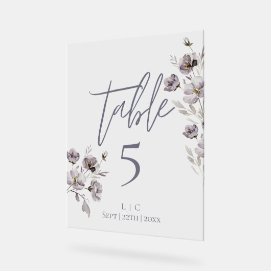 Minimalistisch somber grijs waterverf tafelnummer acryl bord (Hoek)