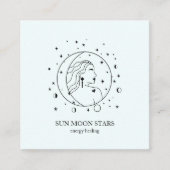 Minimalistisch Sonne Mond Sterne  Visitenkarte Vierkante Visitekaartje (Voorkant)