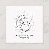 Minimalistisch Sonne Mond Sterne Visitenkarte Vierkante Visitekaartje (Voorkant)