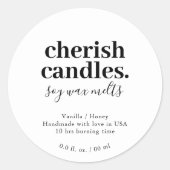 Minimalistisch Soy Candle Tin Label (Voorkant)
