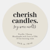 Minimalistisch Soy Candle Tin Label (Voorkant)