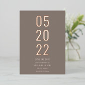 Minimalistisch sparen de Datum Chocolade Folie Uitnodiging (Staand Voorkant)