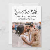 Minimalistisch sparen de Datum Handgeschreven Foto Save The Date (Voorkant)