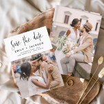 Minimalistisch sparen de Datum Handgeschreven Foto Save The Date<br><div class="desc">Moderne en elegante handgeschreven de Foto van het Manuscript sparen de Kaart van de Weddenschap van de Datum. Sparen de datumuitnodigkaart omvat een chic en stijlvolle typografie met een eenvoudig en minimalistisch ontwerp op een witte achtergrond die u uw aangepast afbeelding van de de fotografie van het verloving kunt toevoegen...</div>