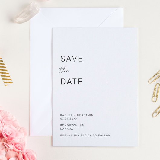 Minimalistisch sparen de Datum Moderne Eenvoudige  Save The Date