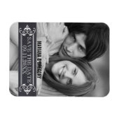 Minimalistisch sparen de Datum moderne trouwfoto Magneet (Horizontaal)