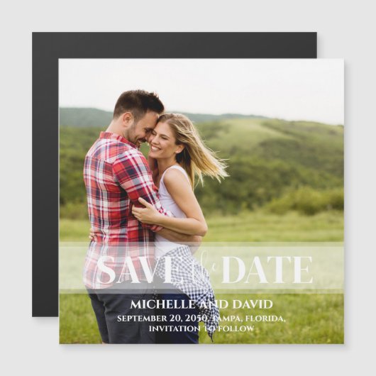 Minimalistisch sparen de Datum Vellum Foto | Magne (Voorkant / Achterkant)