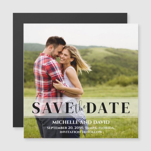 Minimalistisch sparen de Datum Vellum Foto | Magne (Voorkant / Achterkant)