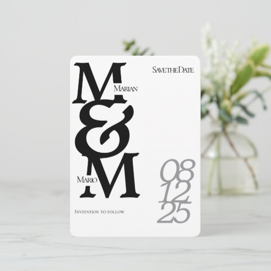 Minimalistisch sparen de Uitnodiging van de Datum (Staand voorkant)