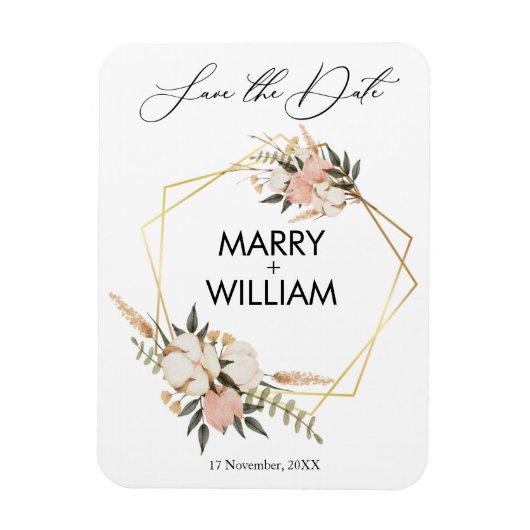 Minimalistisch sparen van de datum van de bruinval magneet (Verticaal)