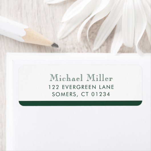 Minimalistisch speciaal aangepast Stripe Dark Gree Etiket (Insitu)