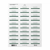 Minimalistisch speciaal aangepast Stripe Dark Gree Etiket (Full Sheet)