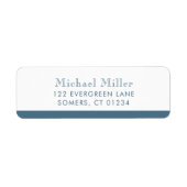 Minimalistisch speciaal aangepast Stripe Dusty Blu Etiket (Voorkant)