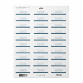 Minimalistisch speciaal aangepast Stripe Dusty Blu Etiket (Full Sheet)