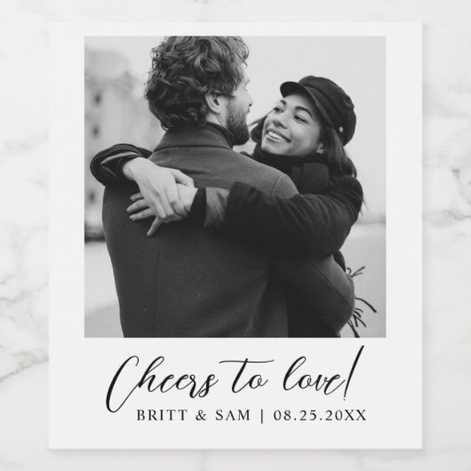 Minimalistisch speciaal gepersonaliseerd weddensch wijn etiket (Enkel label)