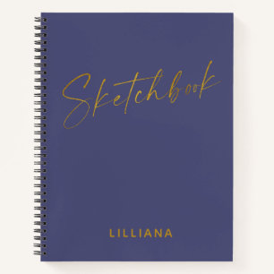 Minimalistisch speciaal gepersonaliseerde Navy Blu Notitieboek