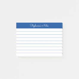 Minimalistisch speciaal uitgelijnd blauw elegant post-it® notes